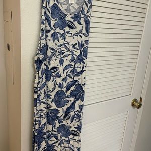 blue floral dress